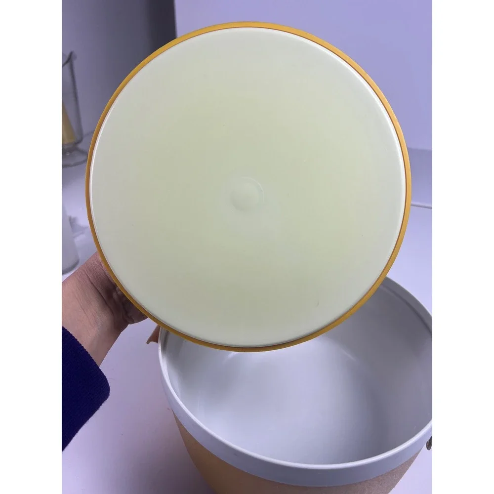 VTG 1960s Sunfrost Therm-o-Ware GoldenRod‎ Yellow Lock Lid Bucket Serving Dish