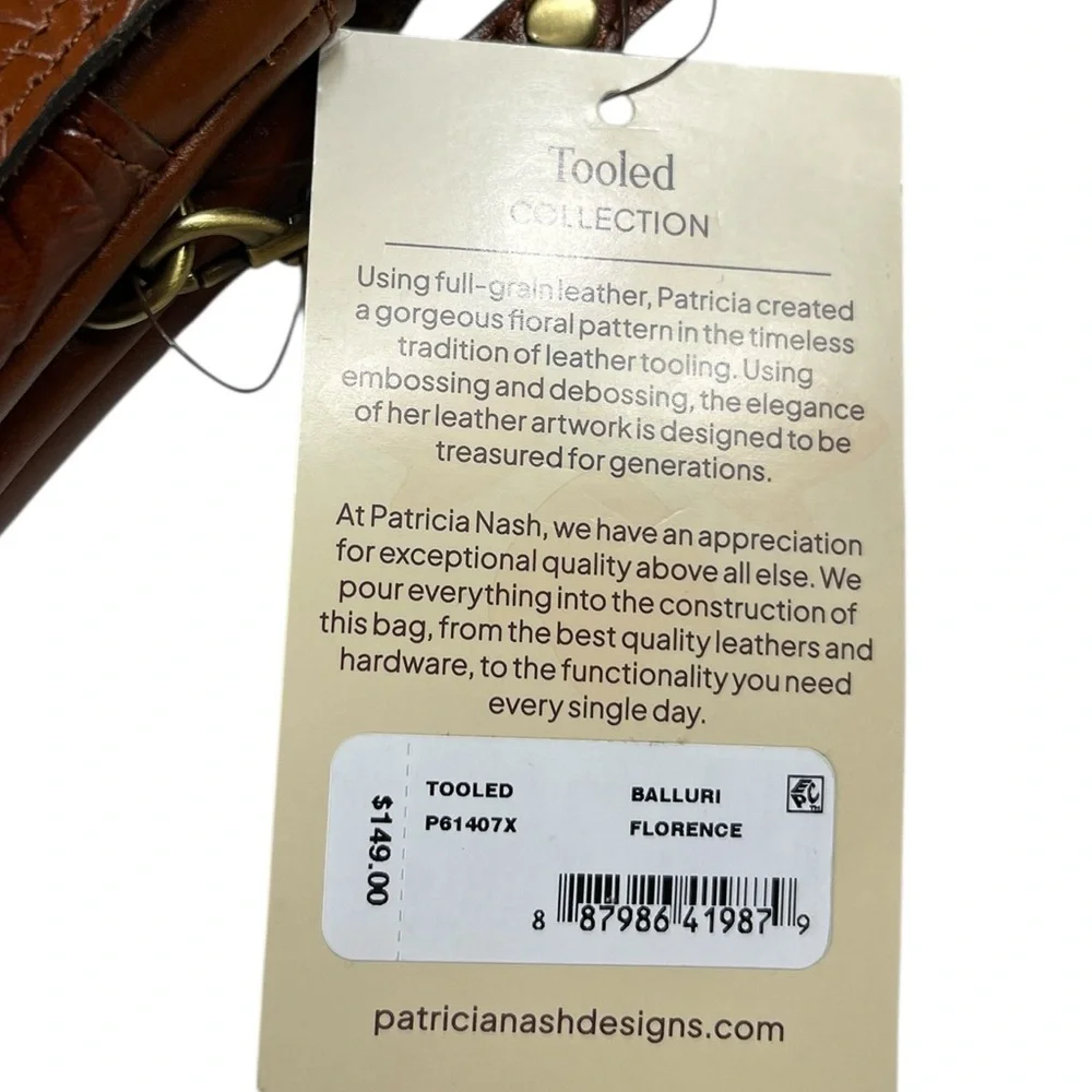 Patricia Nash Carmel Tooled Leather Crossbody Bag Balluri Florence Tiny Flaws