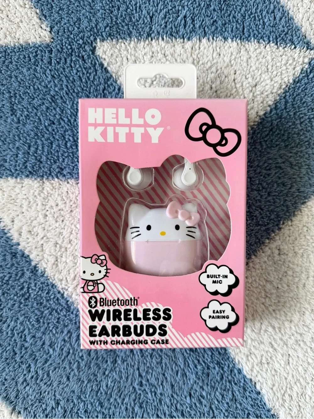 Hello Kitty Pink Bluetooth Wireless Earbuds with Character Charging Case