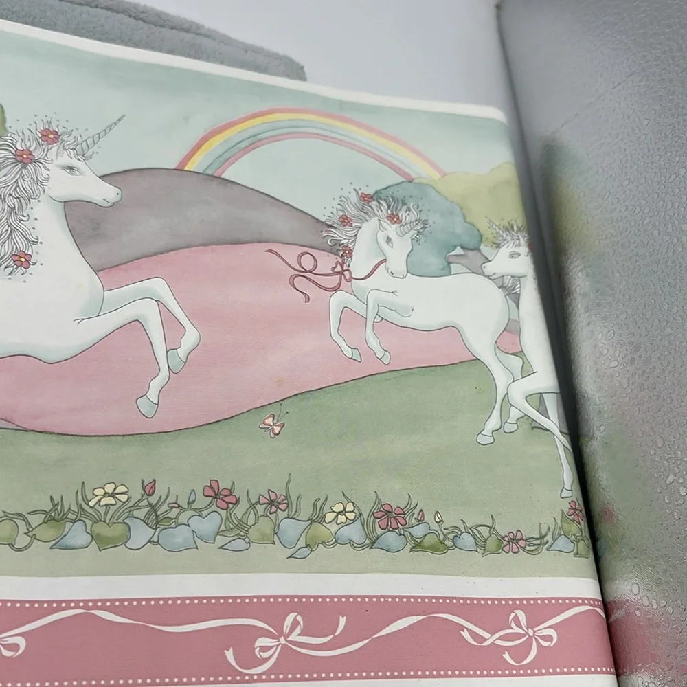 Vintage Borden Unicorn Rainbow Princess Wallpaper Border #WB350 (New)