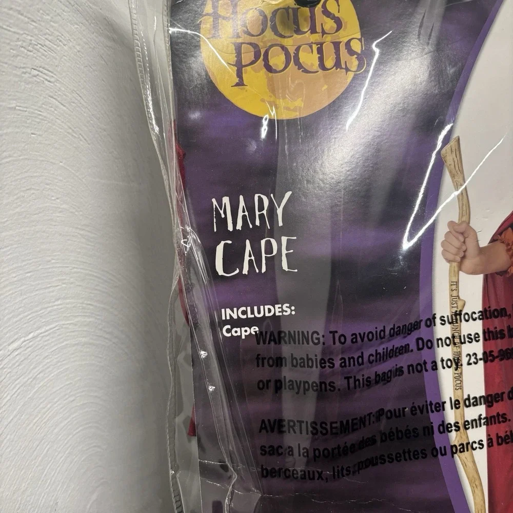 Hocus Pocus‎ Kids Mary Sanderson Costume With Cape Brand New One Size