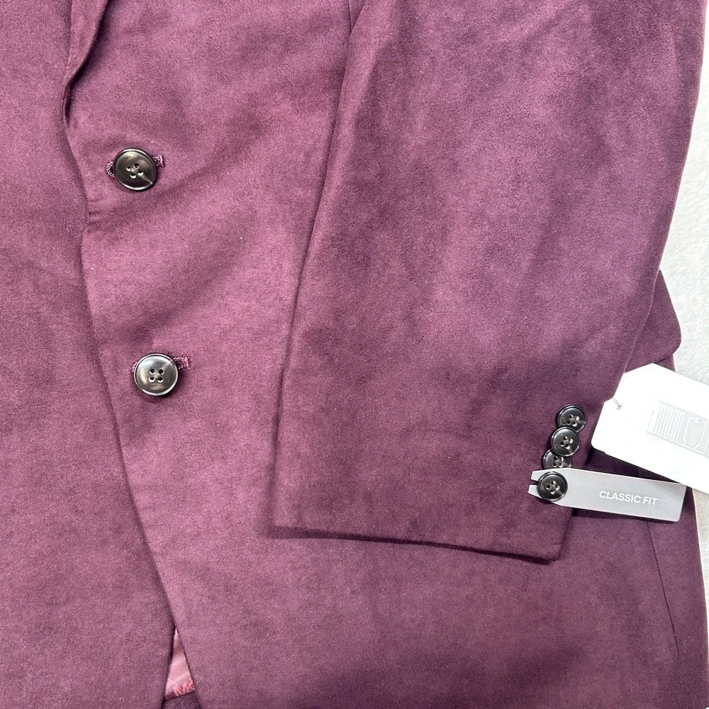 Michael Kors Faux Suede Sport Coat Mens 40S 40 Burgundy Red Classic Fit $295 NEW