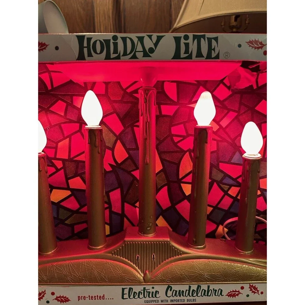Vintage Holiday Lite Electric Window Candles 5 Lights