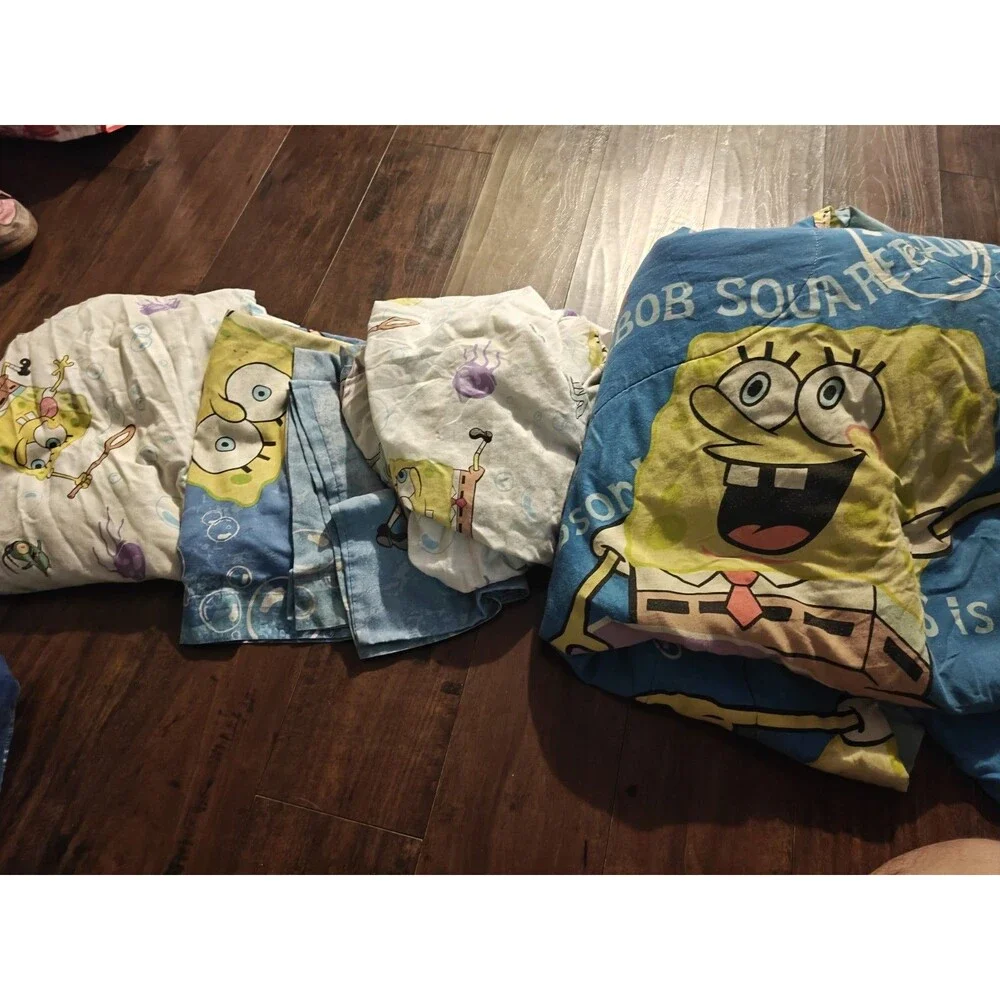 Vintage SpongeBob SquarePants Comforter Twin Set 2002 Nickelodeon Y2K Blanket