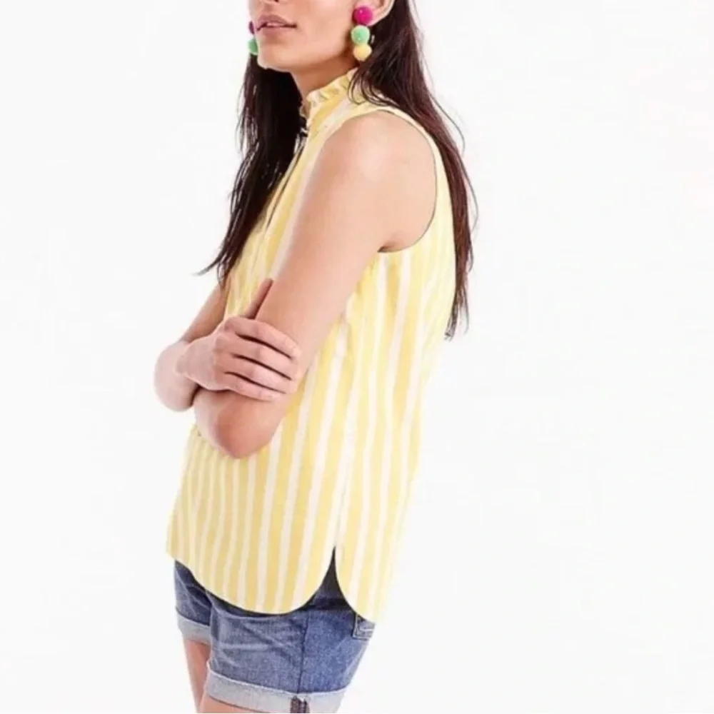 J. Crew Yellow Striped Sleeveless Top