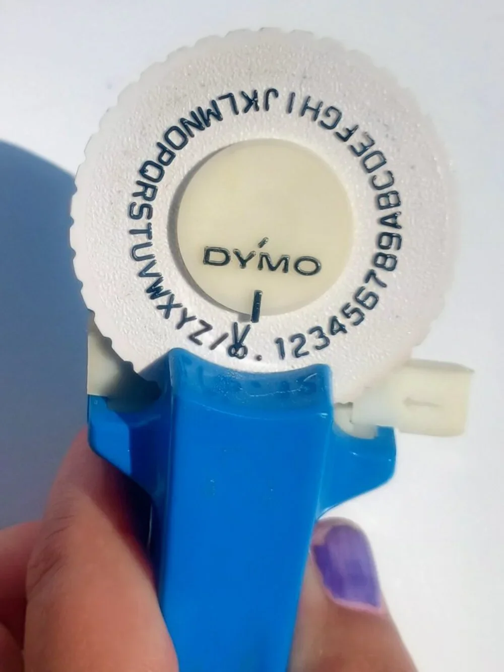 Vintage Mini Handheld Dymo Label Maker Small Blue Embosser w/ Tape