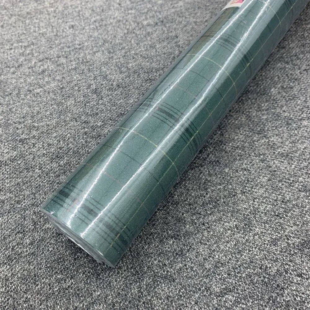 Plaid Wallpaper, Deep Green, Blue, Gold 56.37 sq ft Bolt by Imperial
