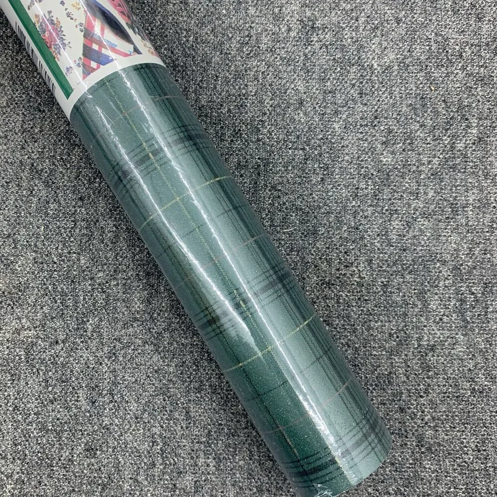 Plaid Wallpaper, Deep Green, Blue, Gold 56.37 sq ft Bolt by Imperial