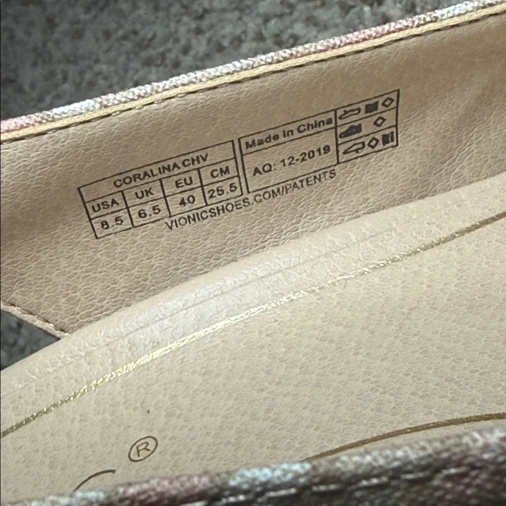 Vionic‎ Coralina Women's Chevron Slingback Wedge Size 8.5