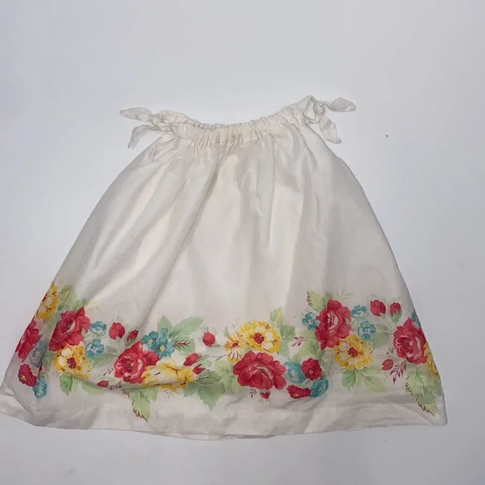 Ralph Lauren White Floral Tie Strap Dress 9 Months