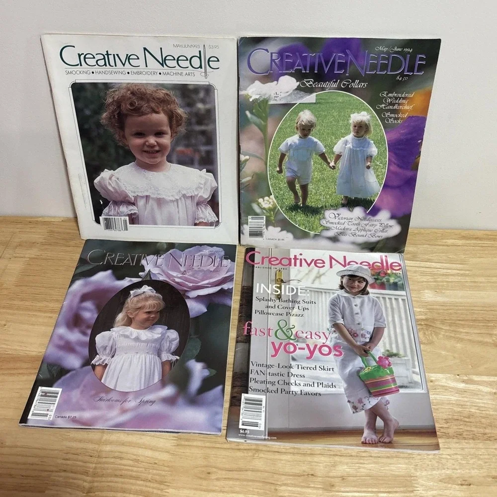 Lot 4 Creative Needle‎ Smocking Hand Sewing 1993-2008 Embroidery Insert Patterns