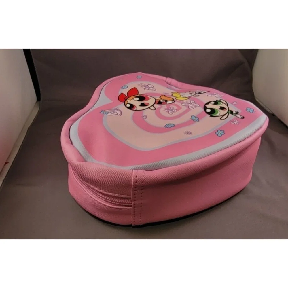 Powerpuff Girls Heart Shape Zipper‎ Bag Blossom Bubbles Buttercup Lunch Makeup