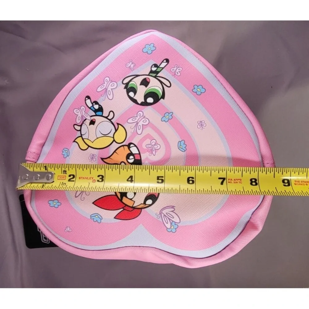 Powerpuff Girls Heart Shape Zipper‎ Bag Blossom Bubbles Buttercup Lunch Makeup