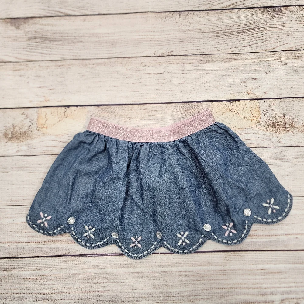 Gymboree Embellished Denim‎ Blue Skirt