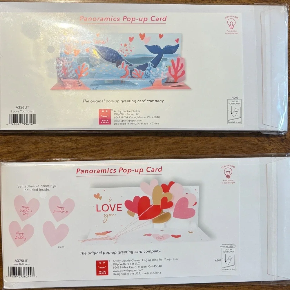 2 Up With Paper I Love You Tons Pop Up‎ Valentine's Day Card Anniversary