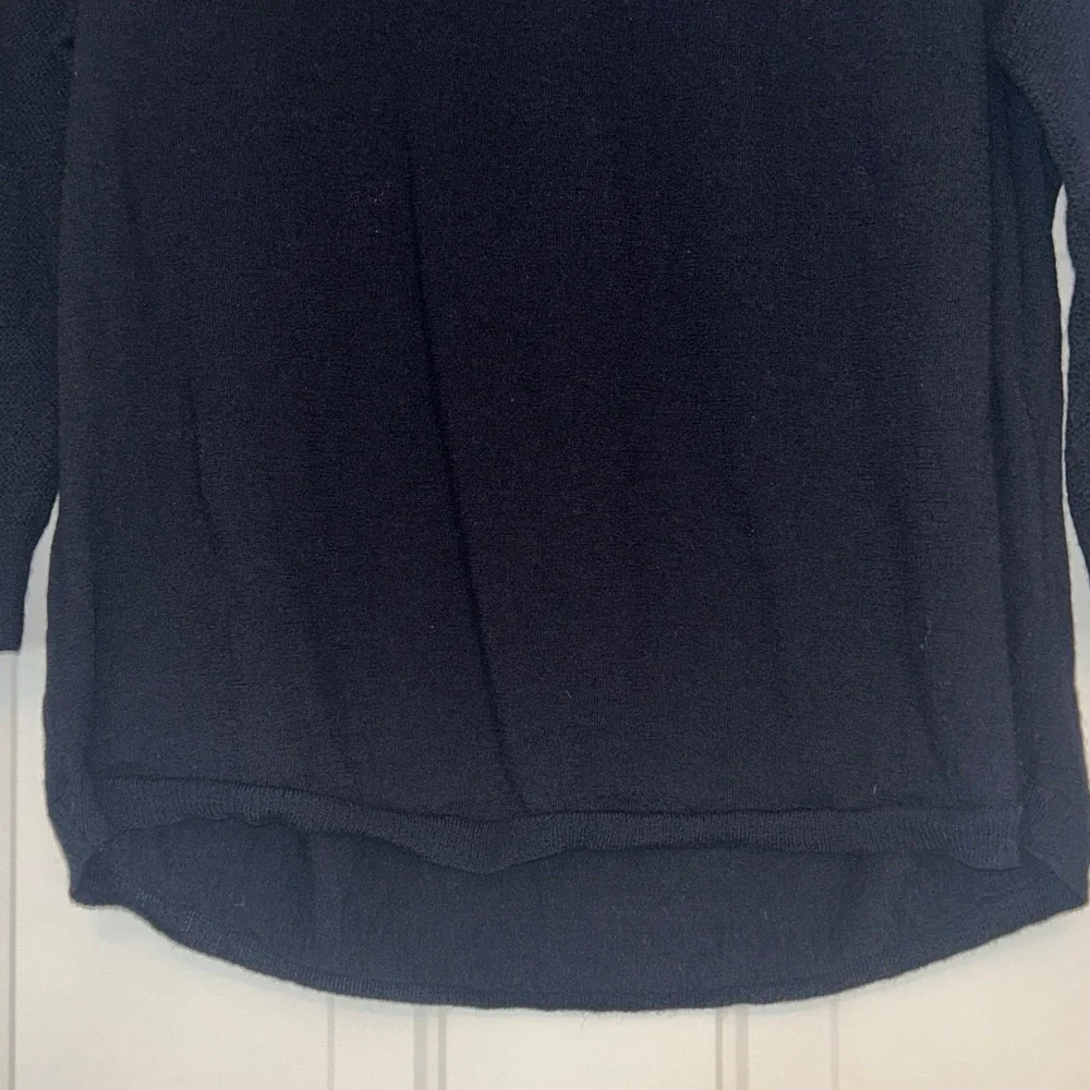 J. Crew Merino Wool Knit Pullover Sweater XL Blue Lightweight Minimalist Classic
