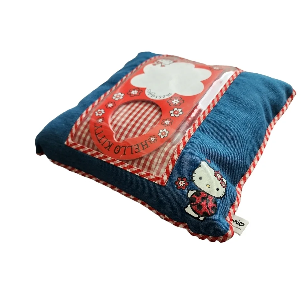 SANRIO x HELLO KITTY x VINTAGE Denim Lady‎ Bug Pillow, Note Door Hanger & Pen