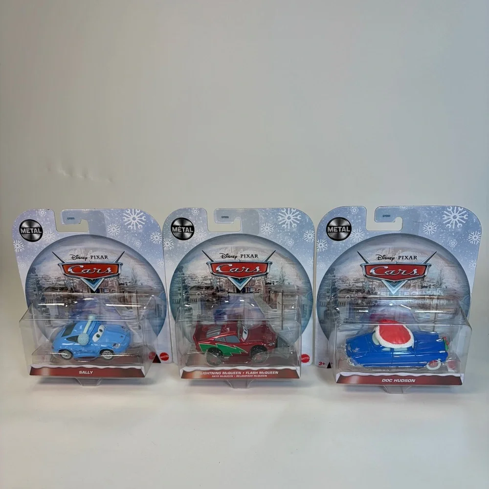 NWT Disney‎ Pixar Holiday CARS Lightning McQueen Flash Sally Doc Hudson Diecast