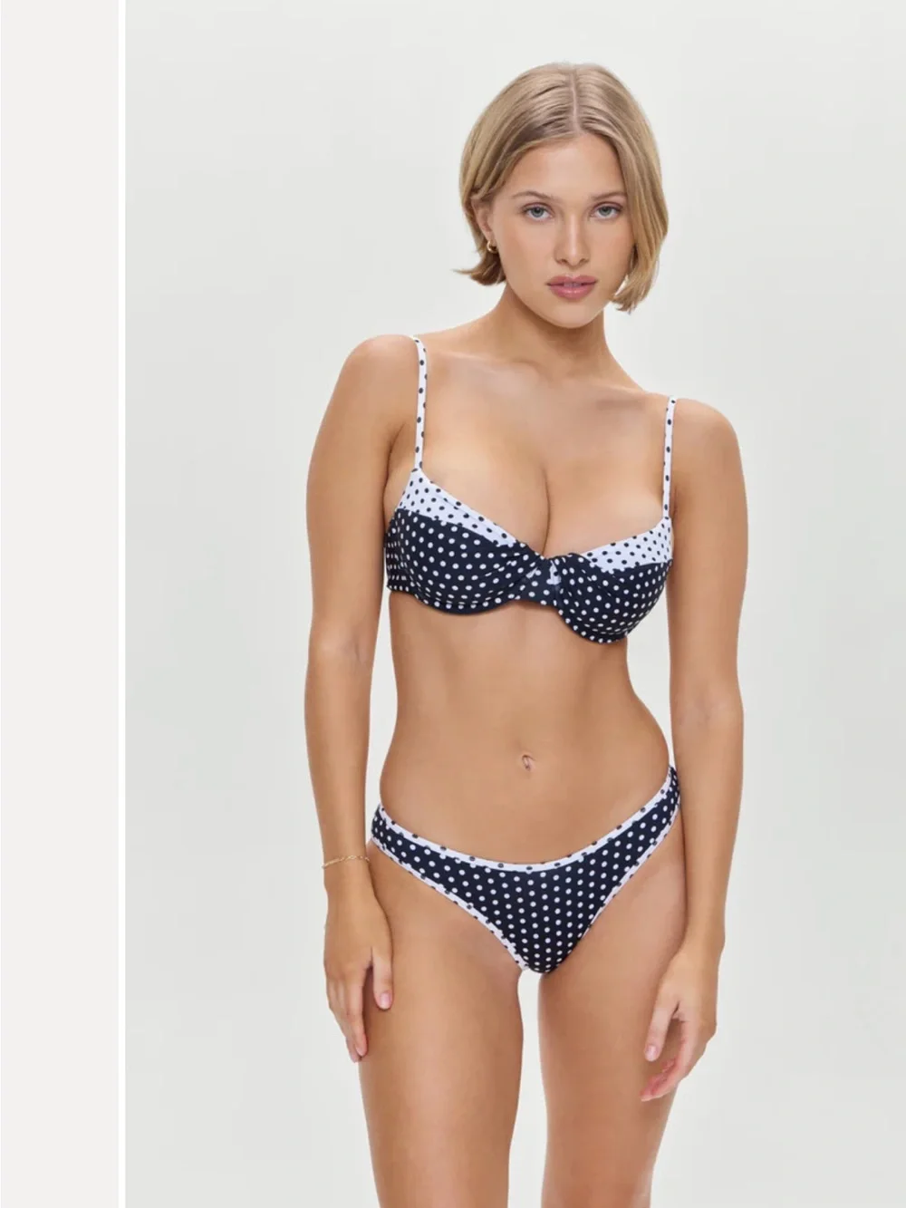 Frankie's Bikinis Black and White Polka Dot Bikini bottom