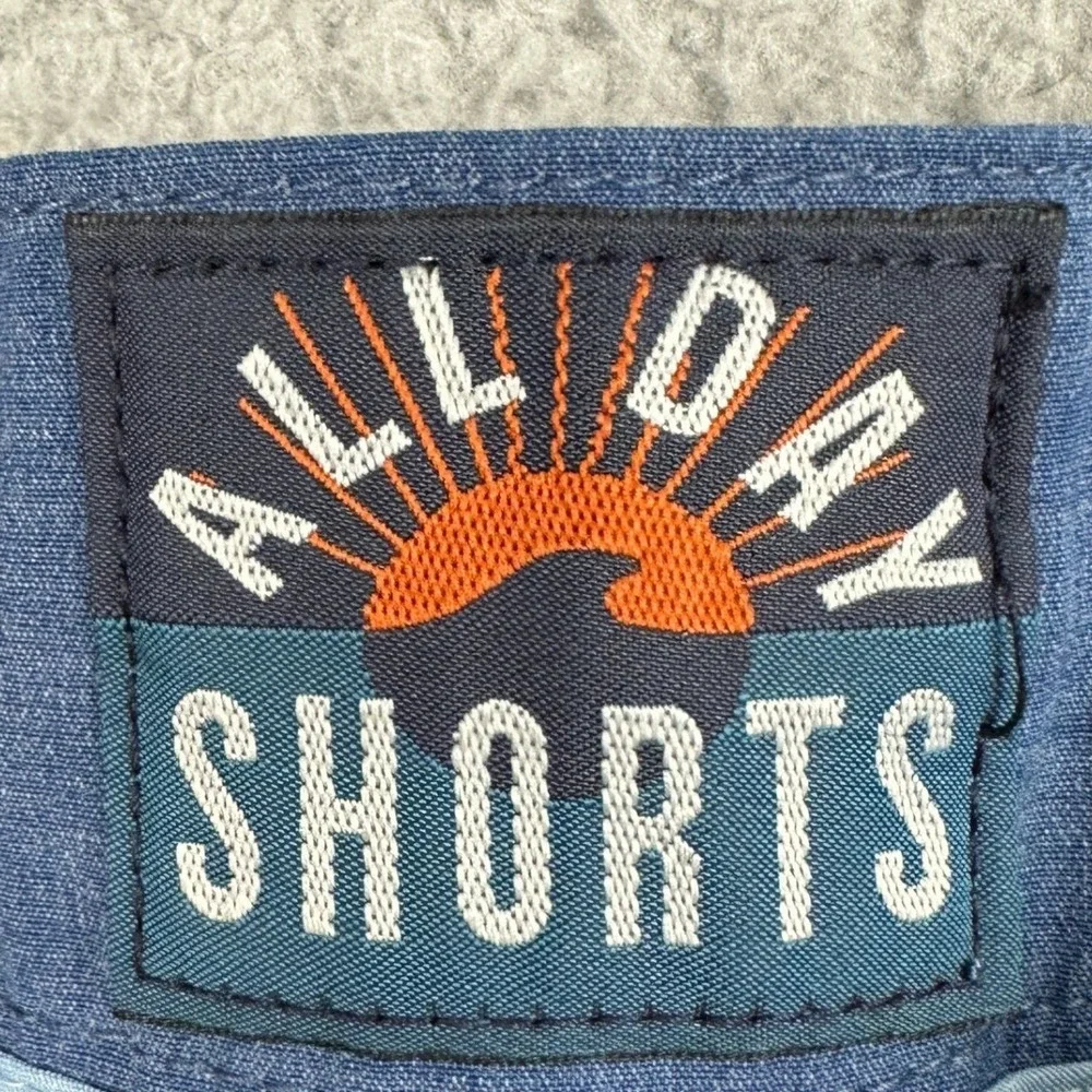 Faherty All Day Shorts Mens 35 Blue Hybrid Drawstring Performance Stretch EUC