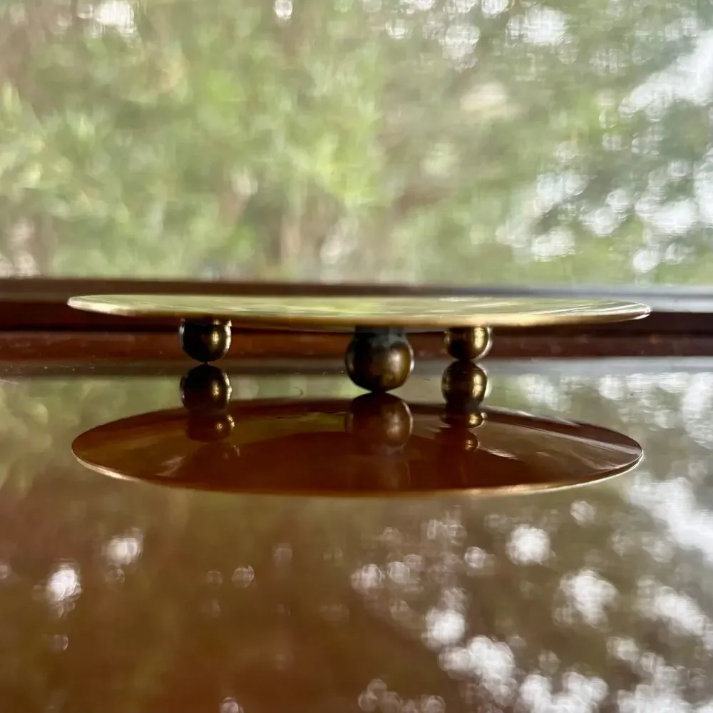 Vintage Brass Trivet or Potholder with Ball Feet – Made in India