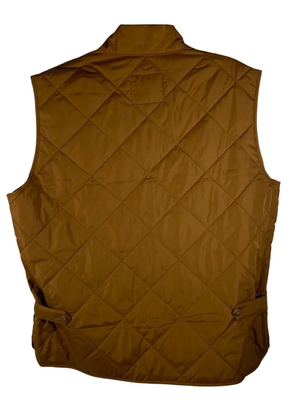 J.Crew Mens Quilted Tan walking Vest Zip Front & Pockets Lightweight Outerwear L