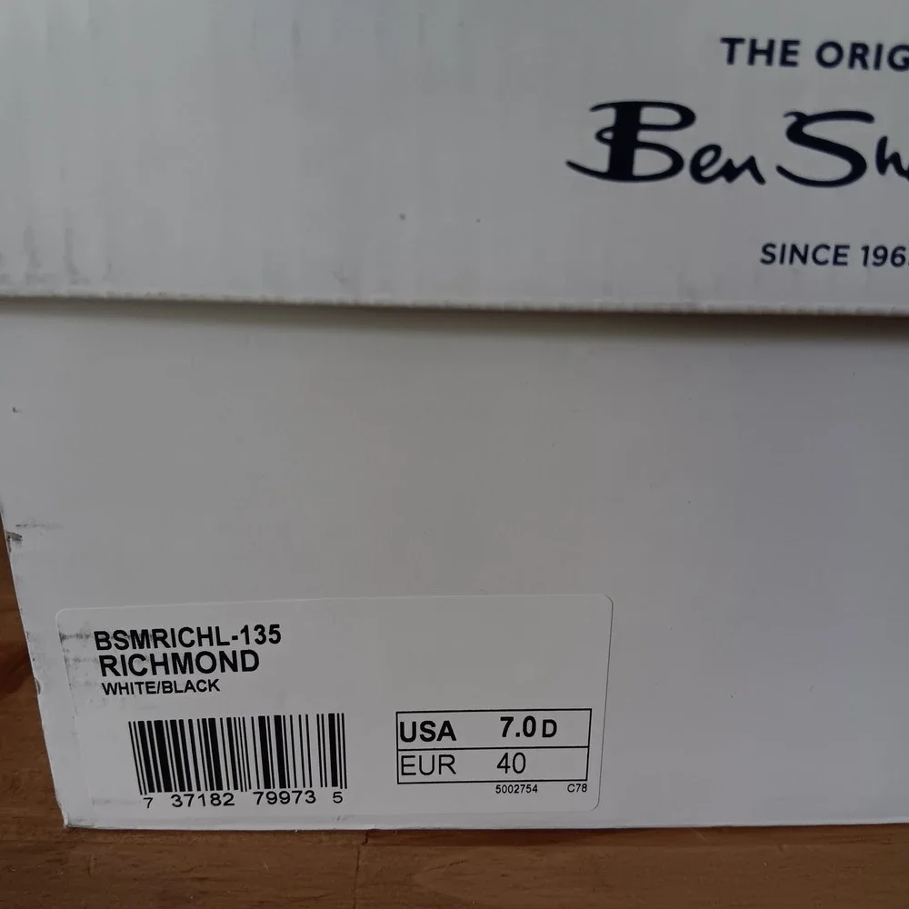 Ben Sherman Richmond Sneakers Mens Size 7D White Black New Low Top BSMRICHL-135