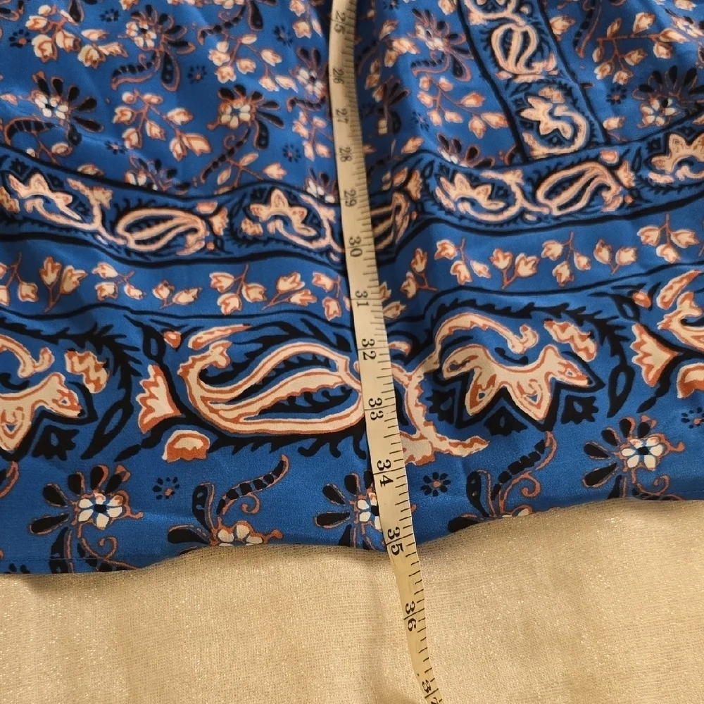 J. Crew Silk Vibrant Blue Floral Mini Dress.