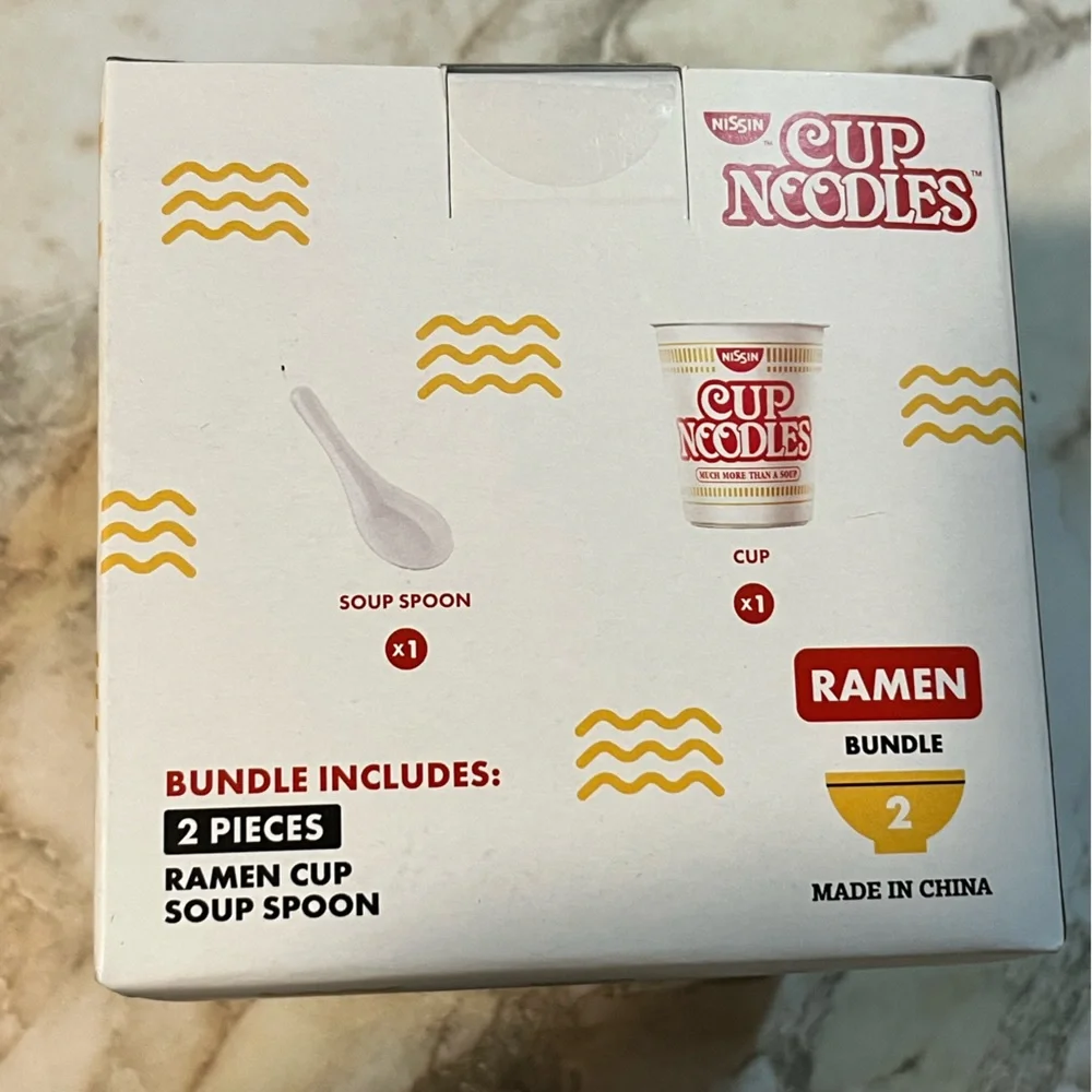JBH* New! Nissin Cup Noodles Plastic Bowl 🥣 and Spoon 🥄 Ramen Bundle