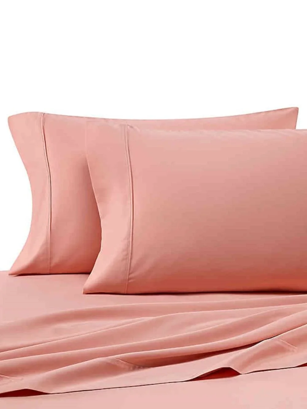 new Heartland Solid 400 TC 100% Cotton Sateen KING Sheet Set in PEACH color