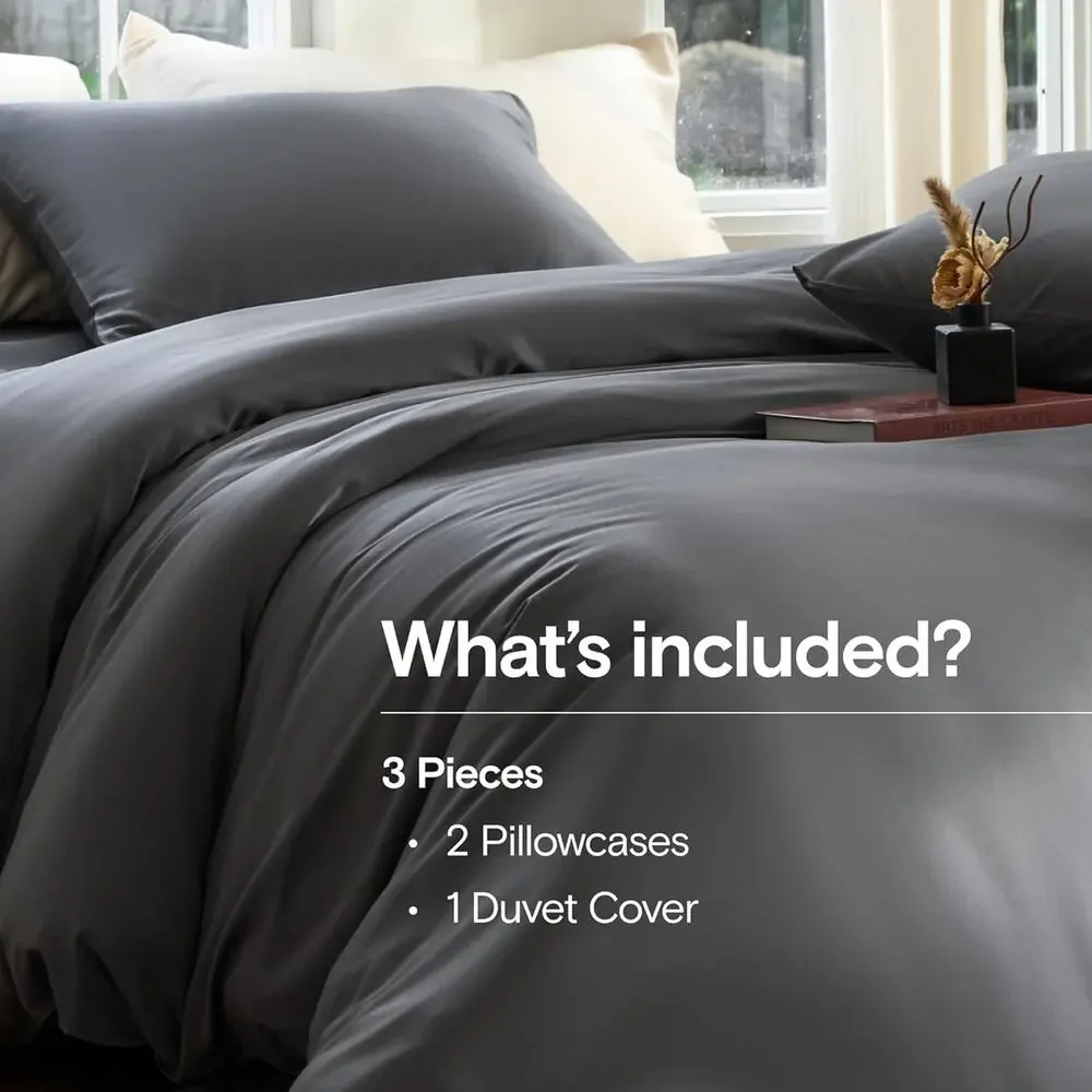 NWT DOZ by Sijo Duvet Cover 3 PC Set w/2 Shams Storm Gray King/Cali King