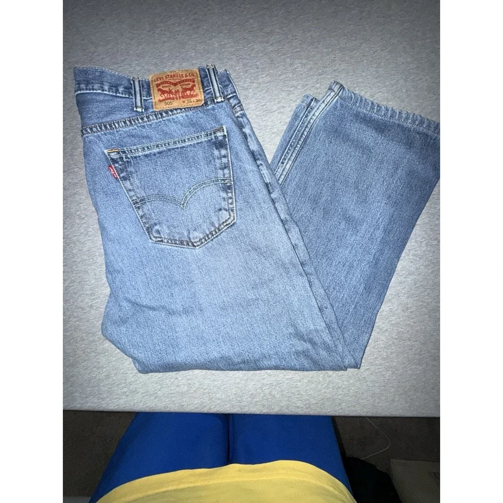 Levi 505 Mens Jeans 38x30* Regular Fit Straight Leg Workwear Inseam Measures 27