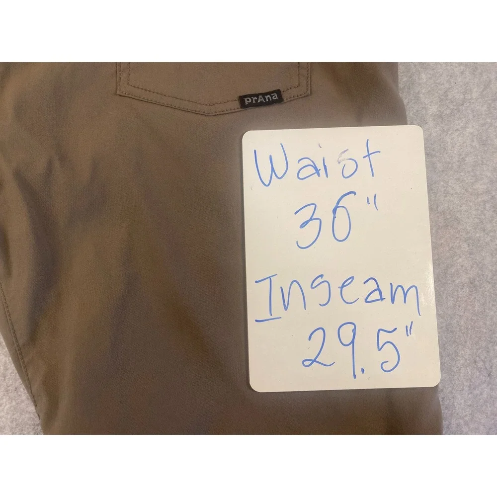 Prana‎ Zion Slim Fit Tan Stretch Nylon Outdoor Hiking Pants Mens 36