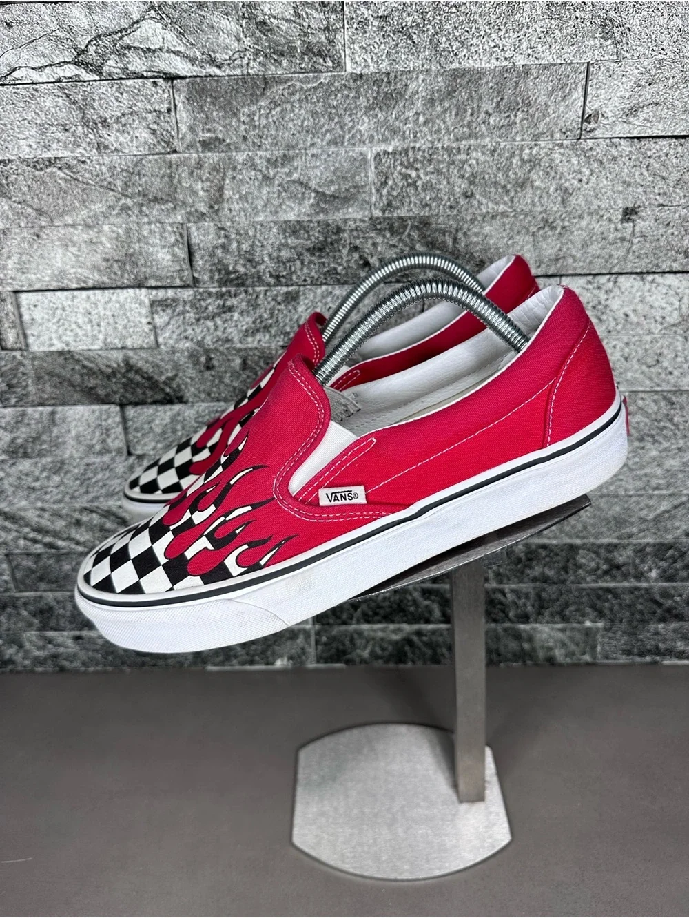 Vans Classic Slip-on Checker Flame Racing Red M9.5/W11