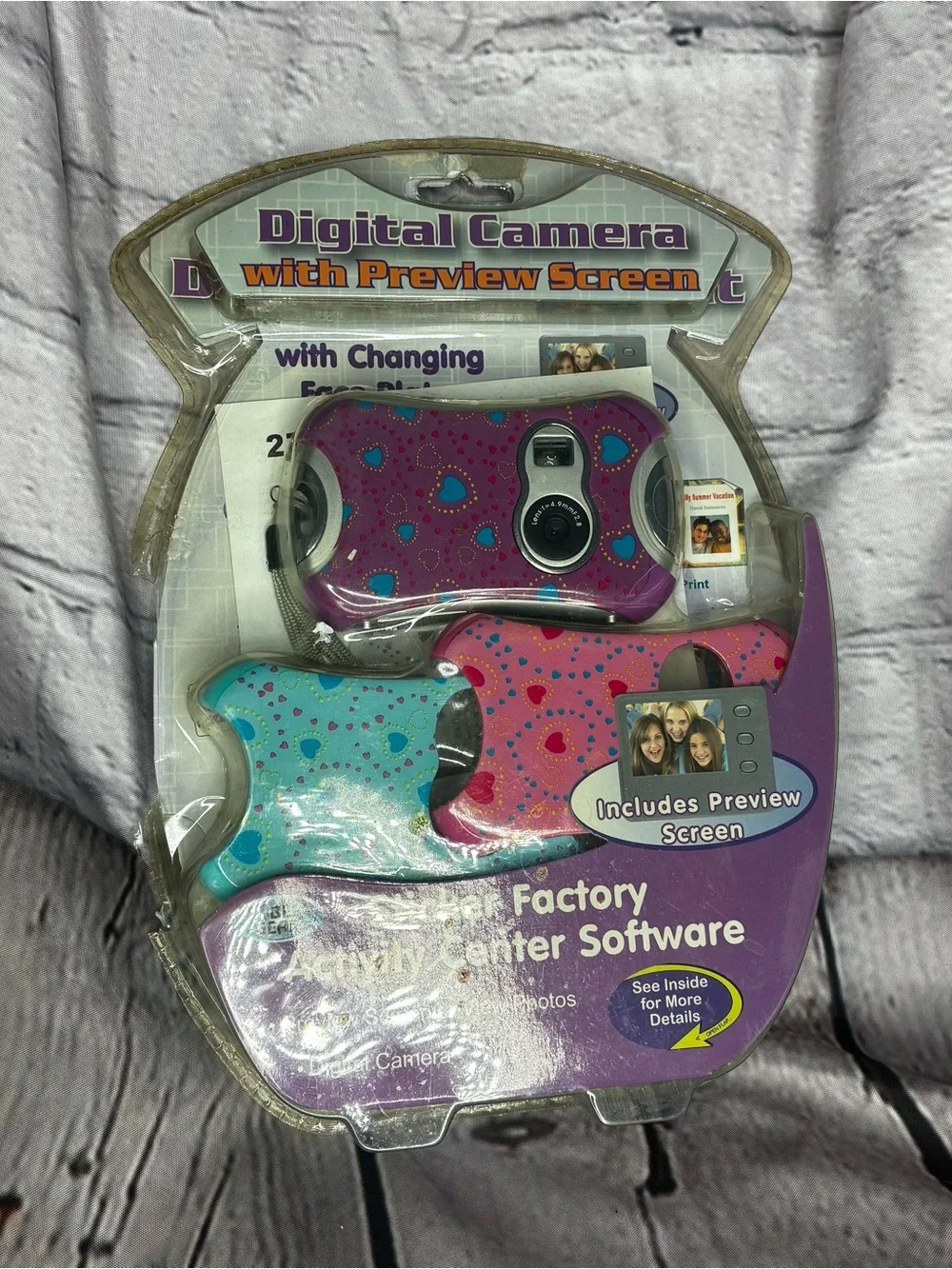 Vintage Millenial Y2K Cyber Gear Girls Digital Camera 3 w/ Face Plates Hearts
