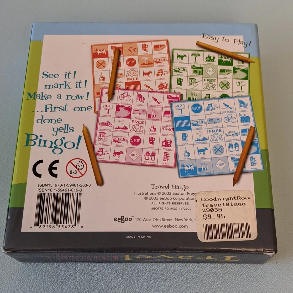 Travel Bingo Eeboo Brand New Car Ride Game
