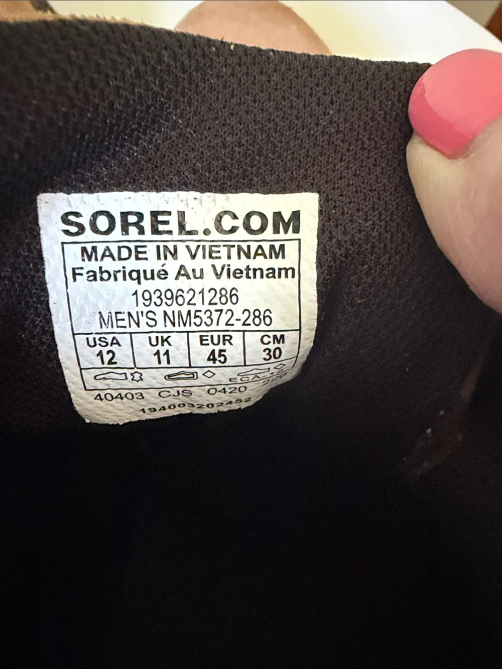 Sorel marks soles