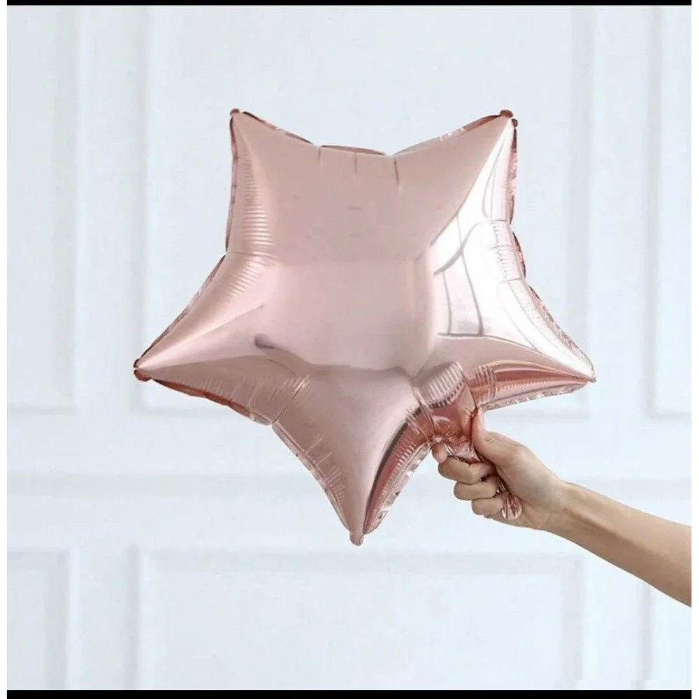 Balloons Set 7Pcs Butterfly 1st Birthday Party Foil, Pink Gold Daisy Heart Star