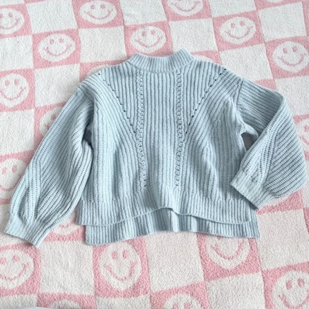 Old Navy Kids Light Blue Baggy Crop Sweater Large 10/12