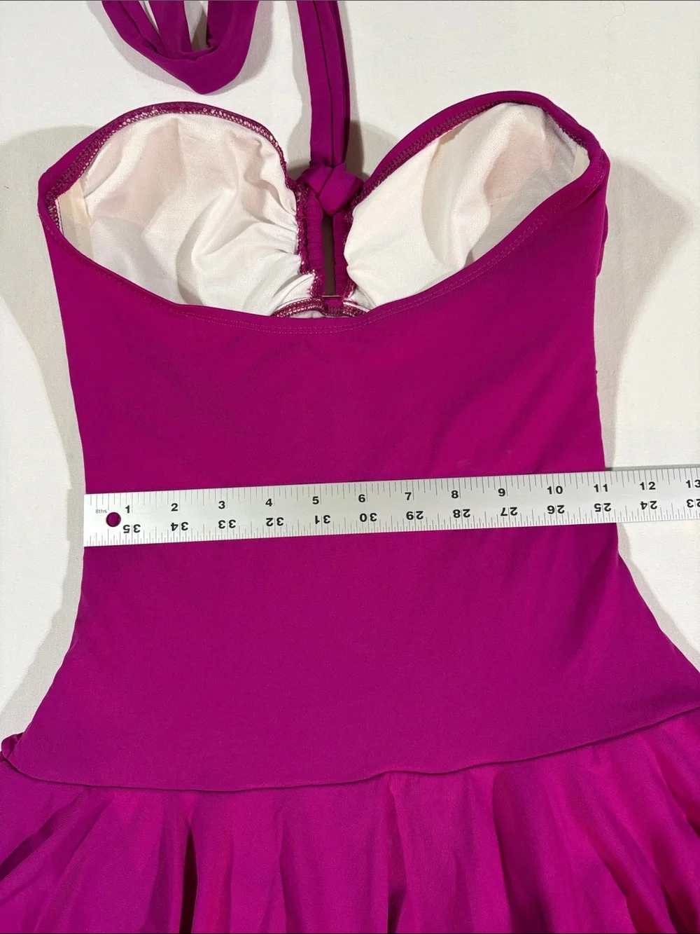 Chaps Fuchsia Halter Skirted One-Piece Swimsuit size 6
