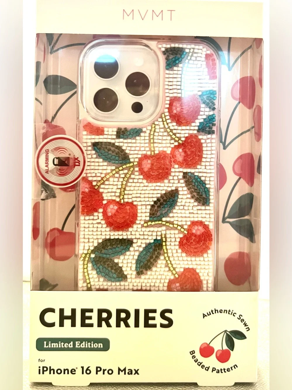 NEW CHERRIES Jeweled Beaded iPhone Cover Bling 16 Pro max 16 MVMT Limited edit.