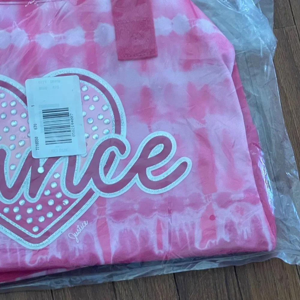 Justice Pink Dance Heart Duffle Bag New with Tags