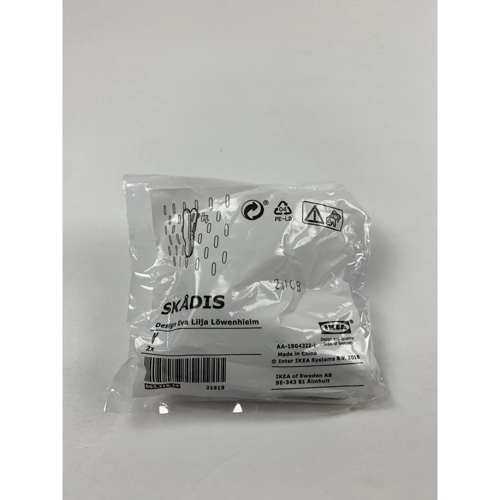 IKEA Skadis Clip / 2 Pack White 003.216.14 Clip With Hook For Pegboard New 6240