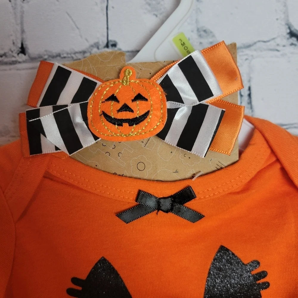 NWT Baby Essentials Size 3M Orange Pumpkin Tutu Costume