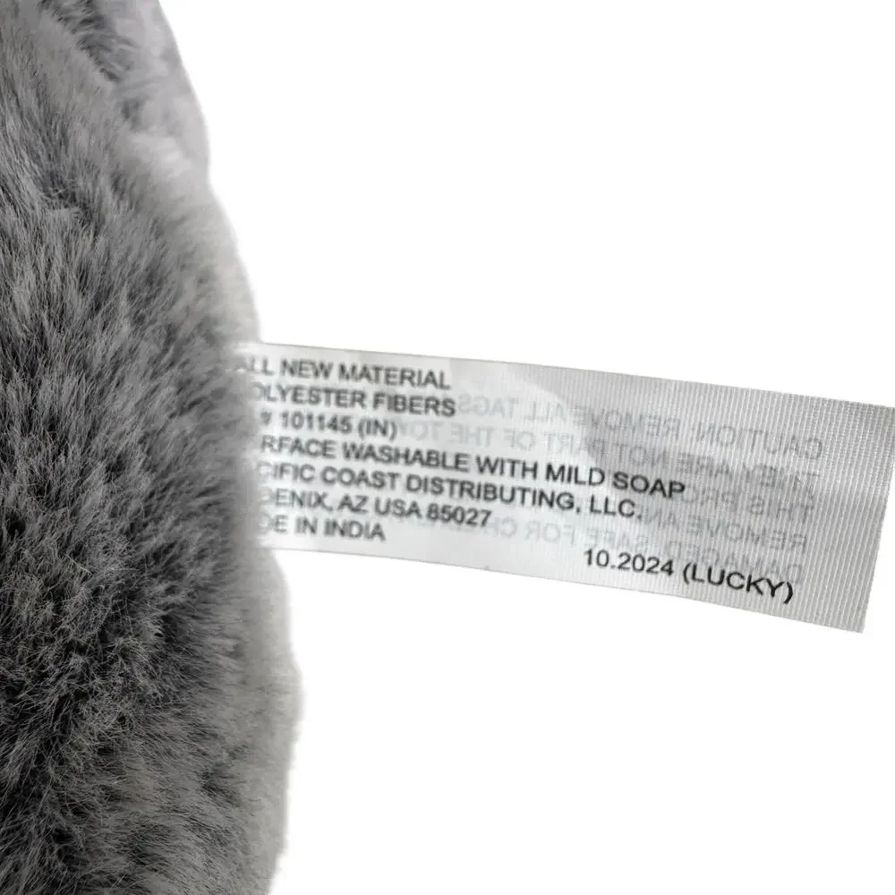 PetSmart Plush Dog Toy Lucky the Teddy Bear Gray Squeaker Stuffed Animal