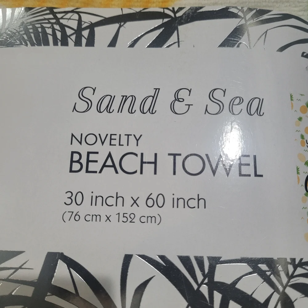 Beach Towel Pineapple Print Graphic Pina Colada 60 X 30 Pool Resort Cruise