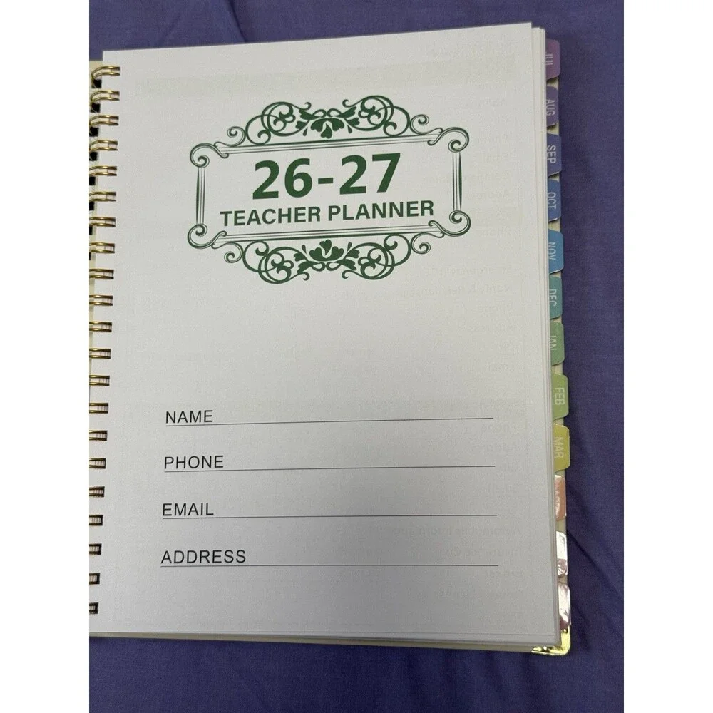 NWT GuassLee 2026 2027 Teacher Planner Boho Floral Academic Organizer Stickers