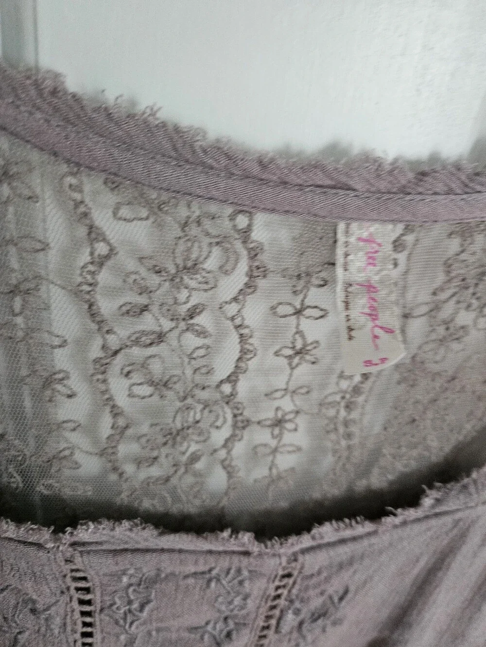 Free People Lavender And Lace Mini Dress