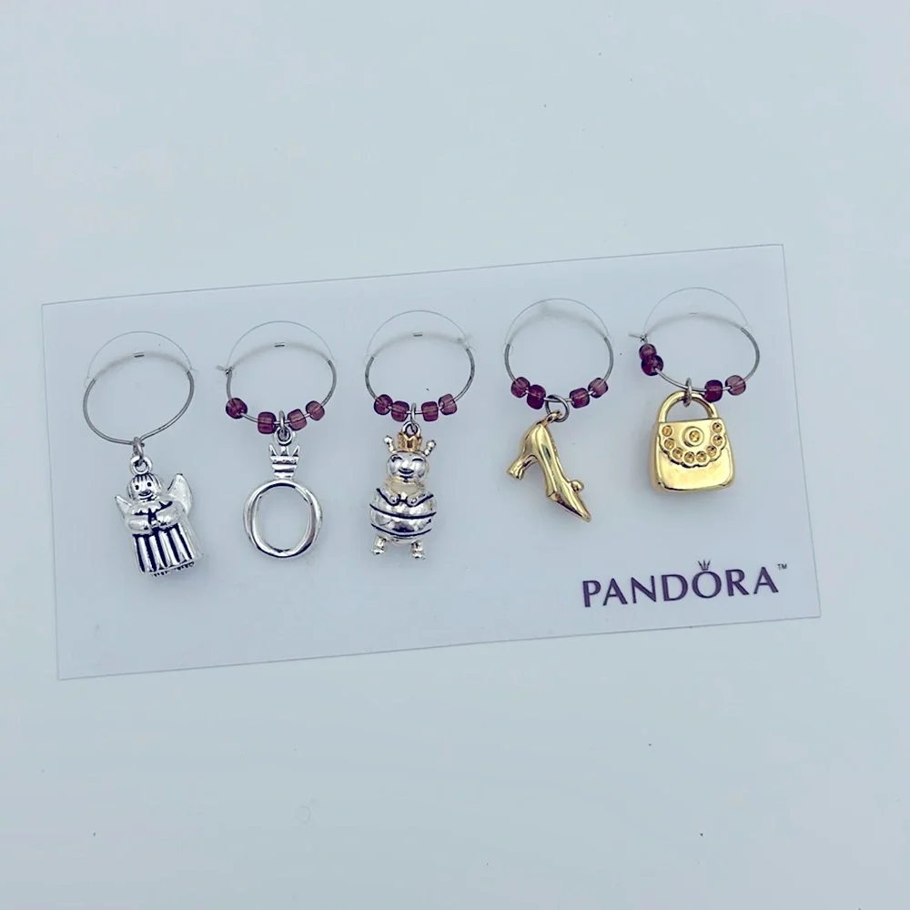 Pandora Wine Glass Charms NWT