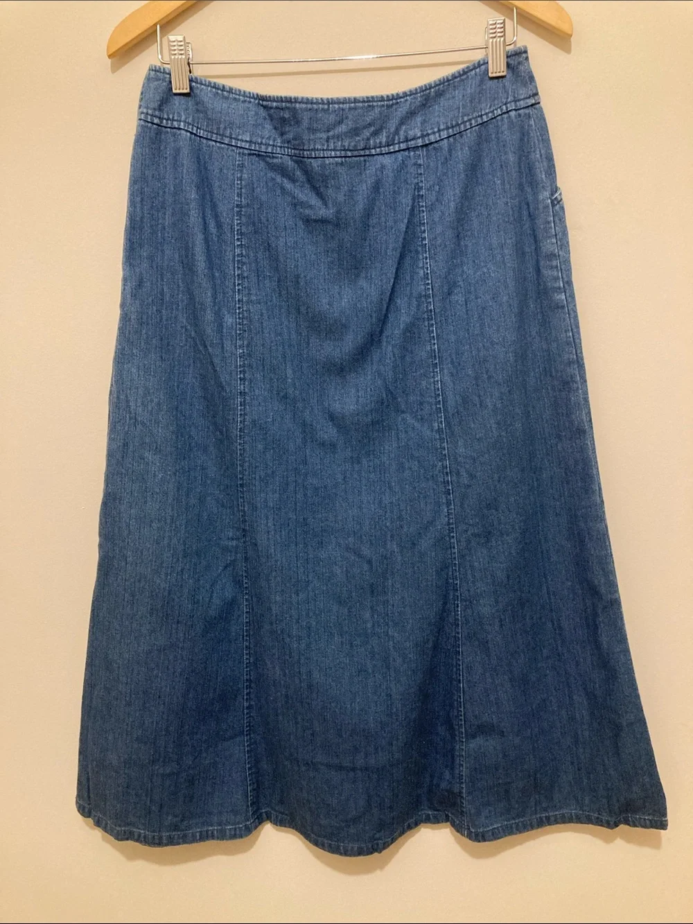 Pendleton Blue A-Line Denim Skirt Sz 10/30in waist. Length 33.5in